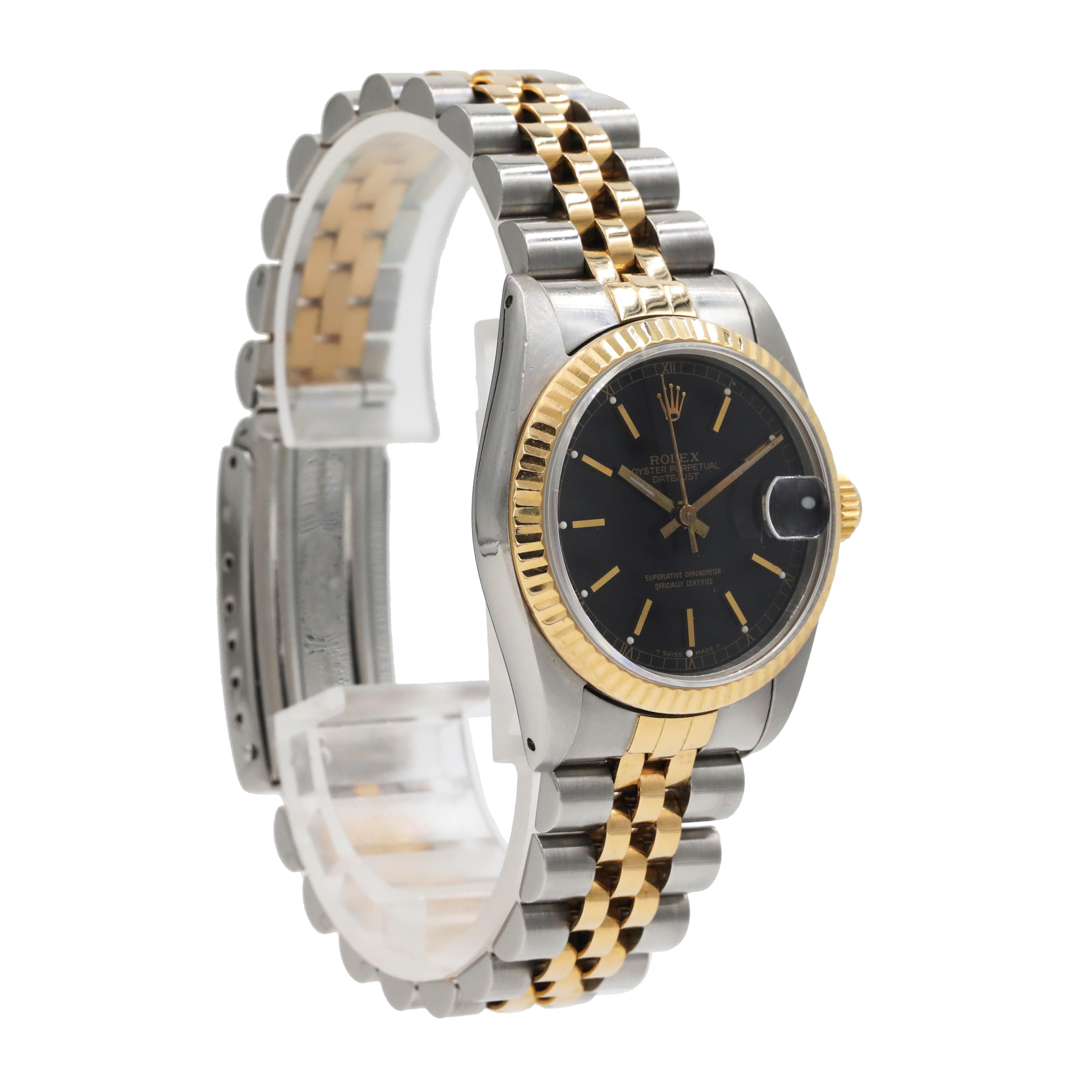 Rolex Datejust 68273 Ladies Watch In Excellent Condition For Sale In New York, NY