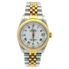 Rolex Datejust 68273 Midsize Steel Yellow Gold Roman & Diamond Dial Watch