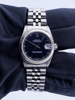 Rolex Datejust 68274 Schwarzes Zifferblatt Midsize Damenuhr