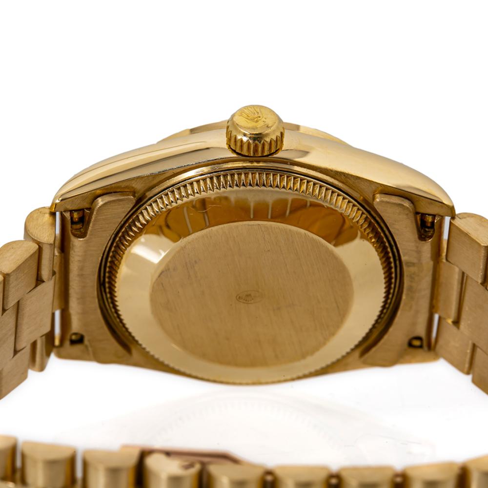 Women's Rolex Datejust 68278 Factory Diamond Dial President 18K Gold Midsize Watch For Sale