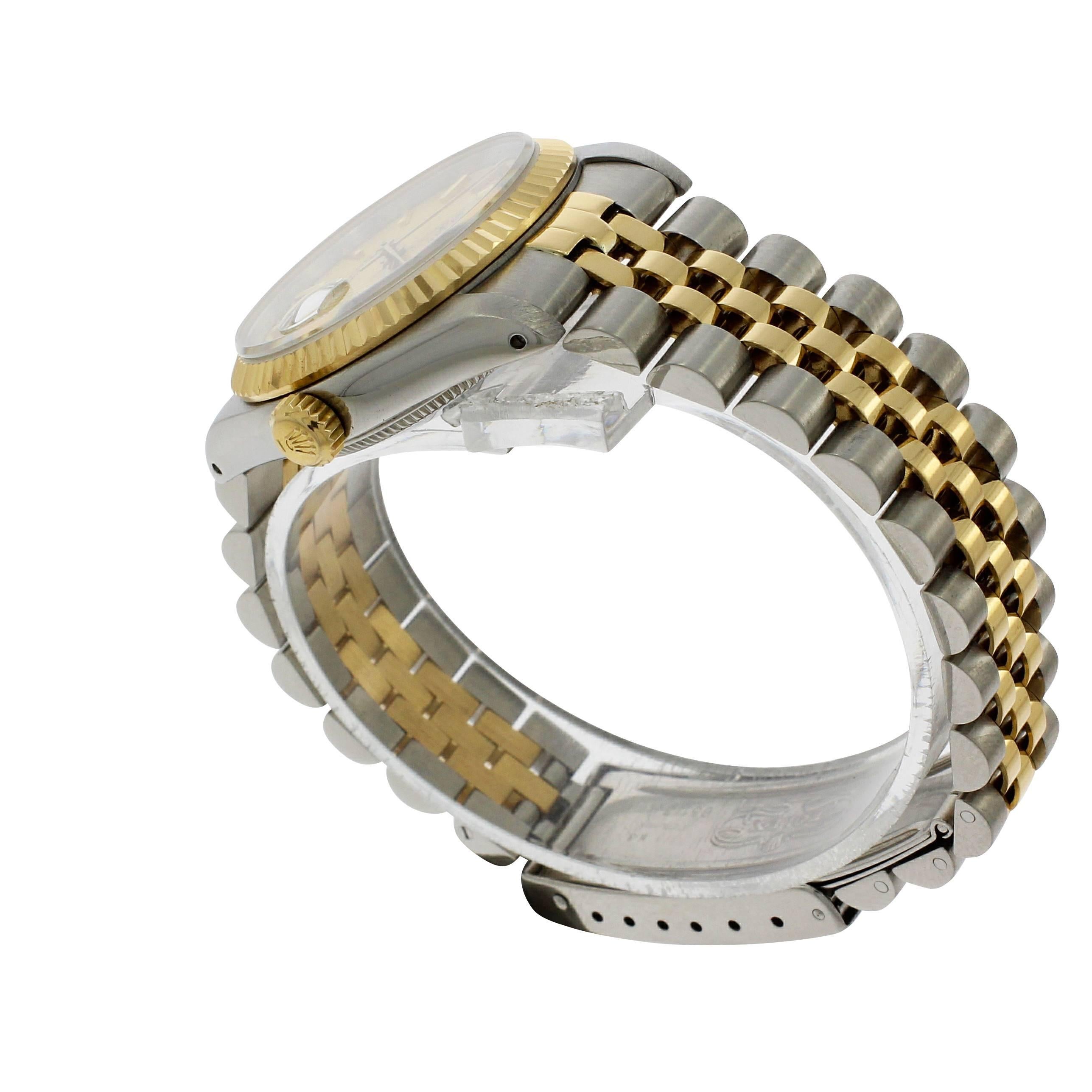 Rolex Yellow Gold Stainless Steel Datejust Wristwatch Ref 68723, 1991 1