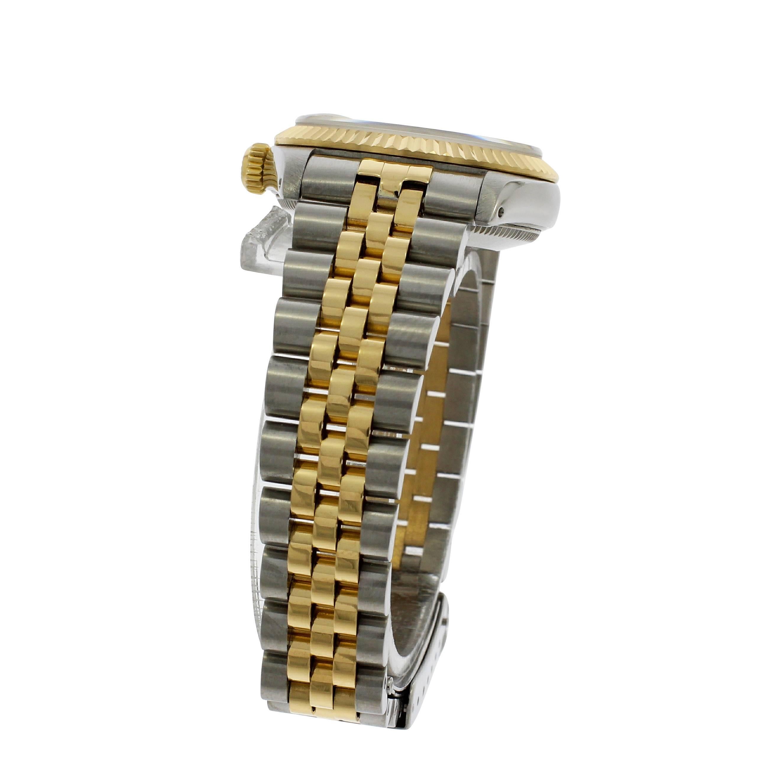 Rolex Yellow Gold Stainless Steel Datejust Wristwatch Ref 68723, 1991 4