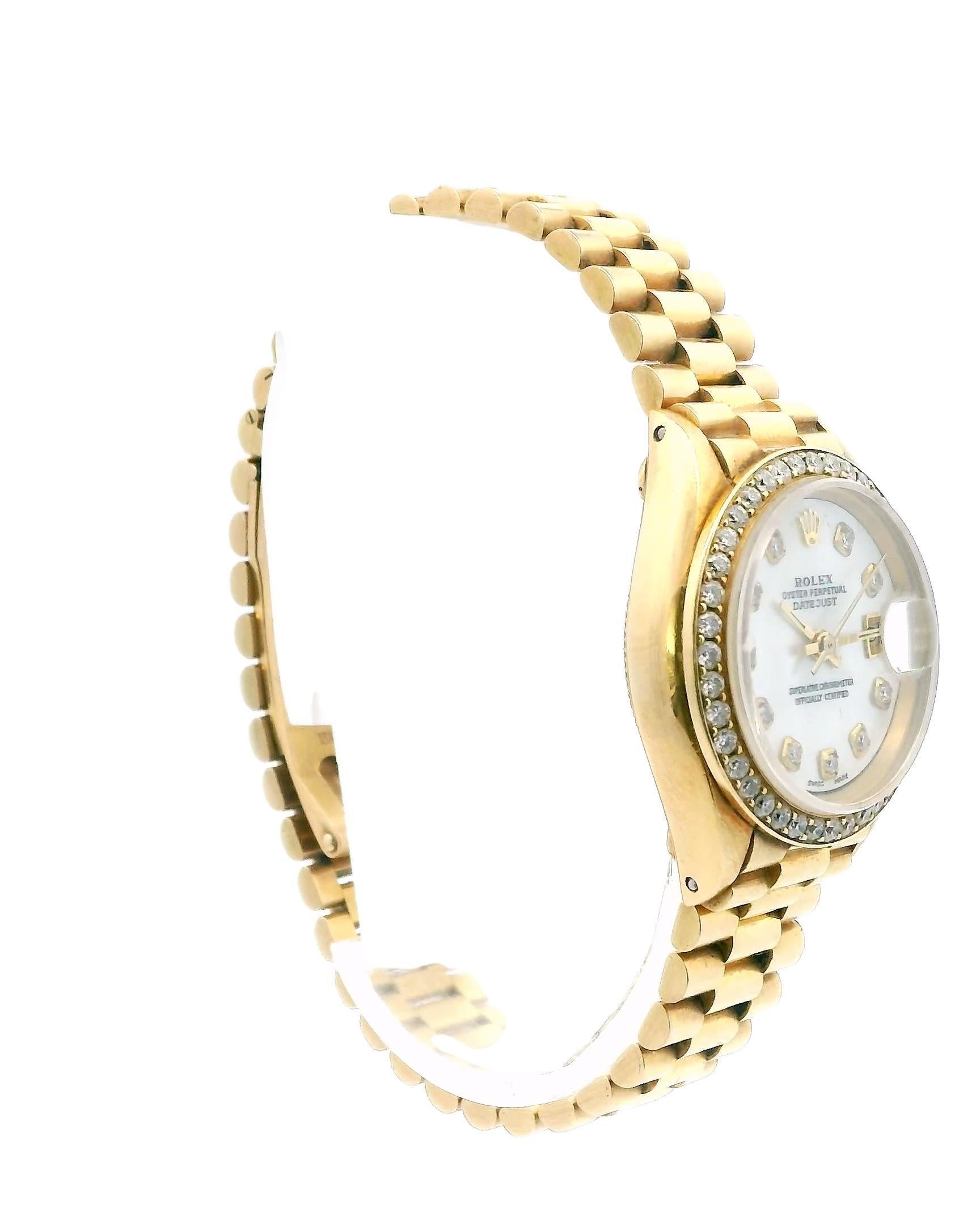 Rolex Datejust 6913 Custom-Diamond MOP Dial Watch 4