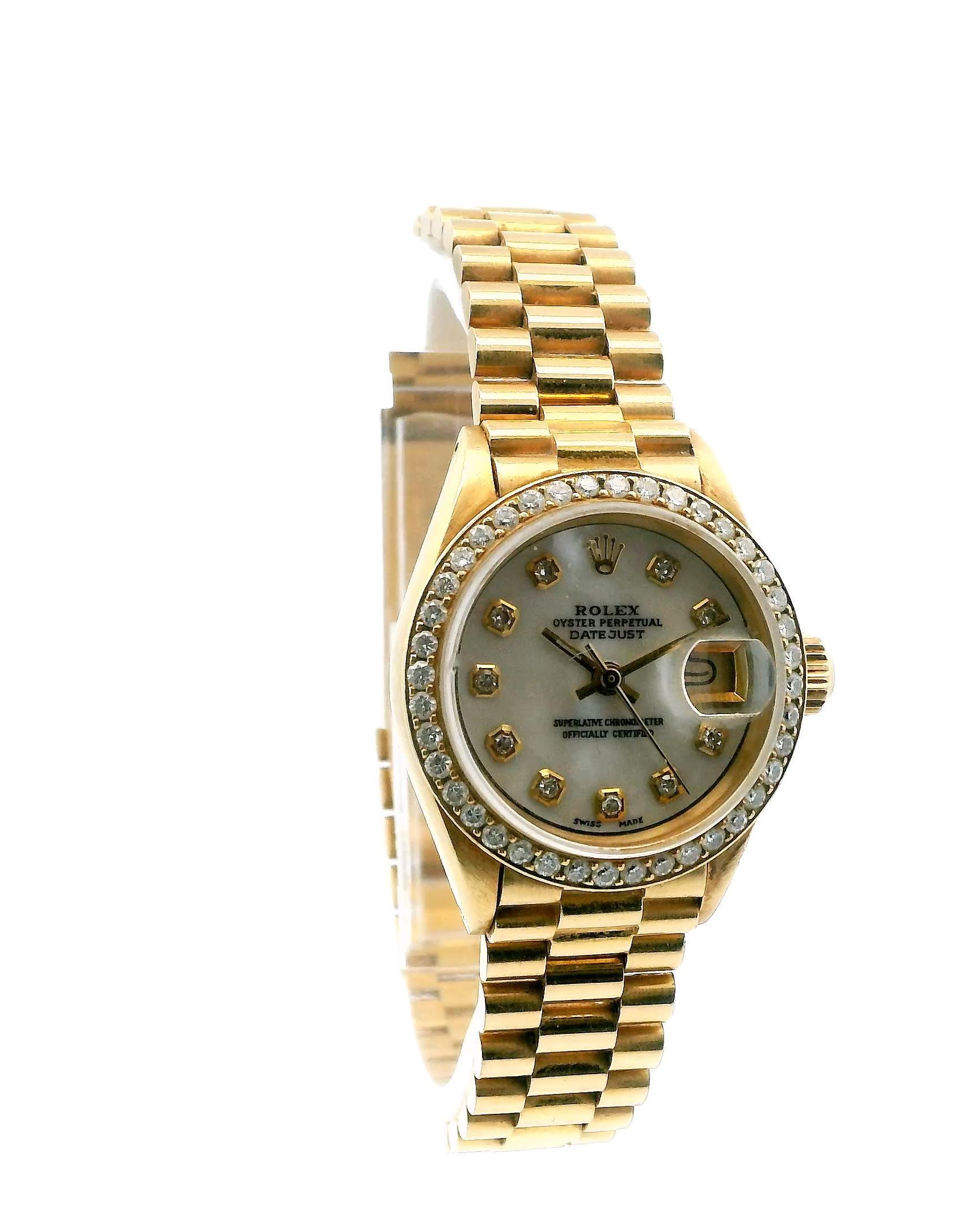 Rolex Datejust 6913 Custom-Diamond MOP Dial Watch 5