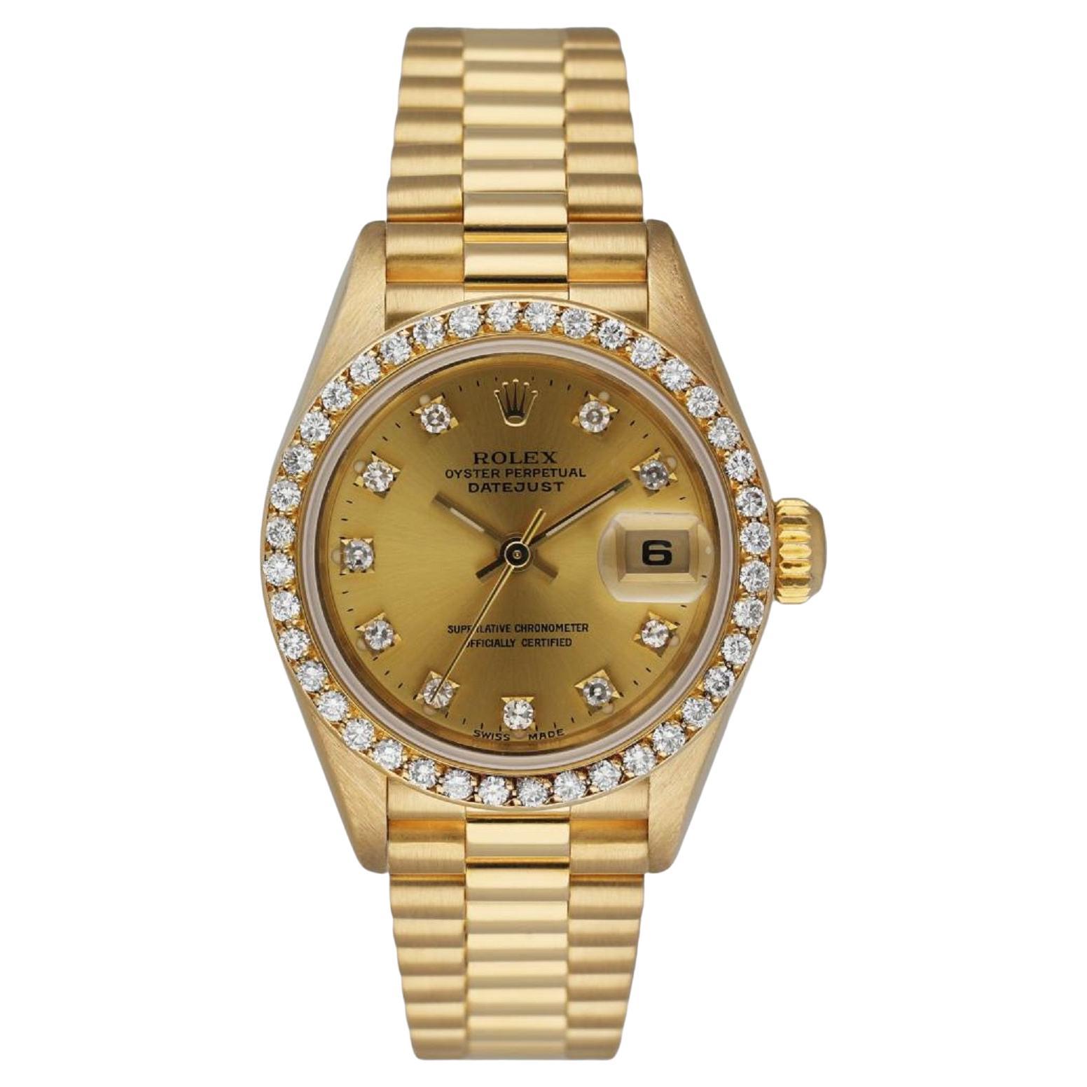 Rolex Datejust 69138 Diamond Dial and Bezel Ladies Watch at 1stDibs