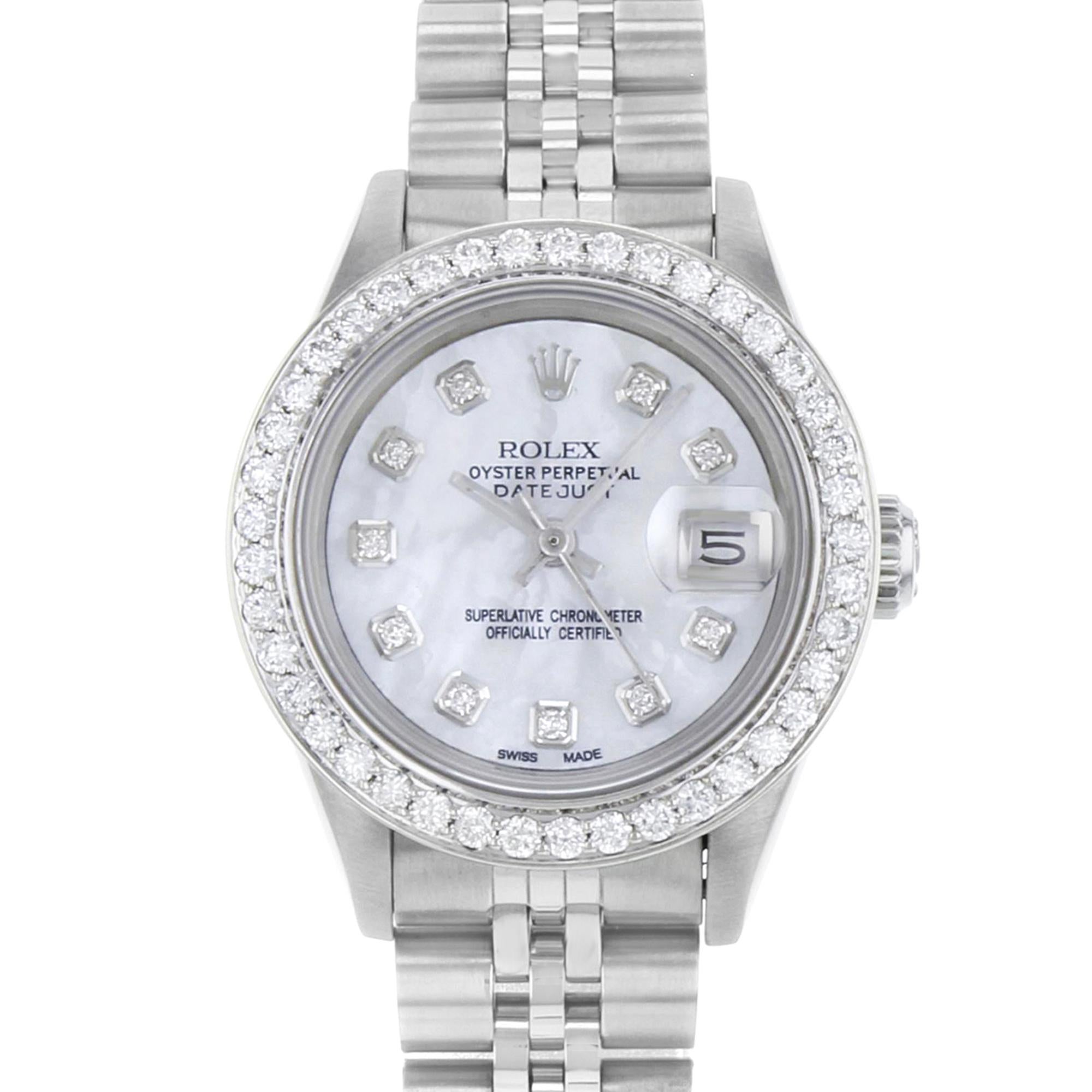 Rolex Datejust 69160 Custom Diamond White MOP Dial & Bezel Automatic Watch