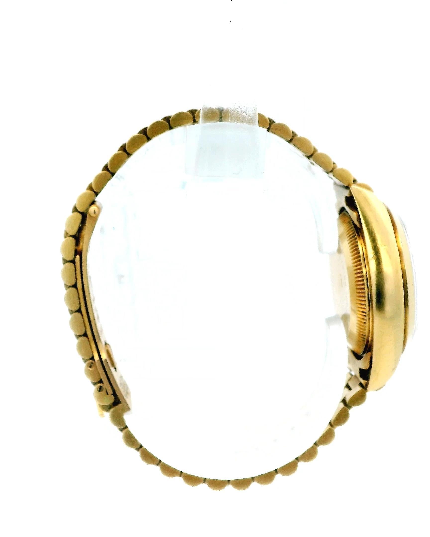 Rolex Datejust 69168 Montre pour dames en or jaune 18 carats avec cadran blanc. Bon état - En vente à Great Neck Plaza, NY
