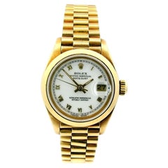 Rolex Datejust 69168 18K Gelbgold weißes Zifferblatt Damenuhr.