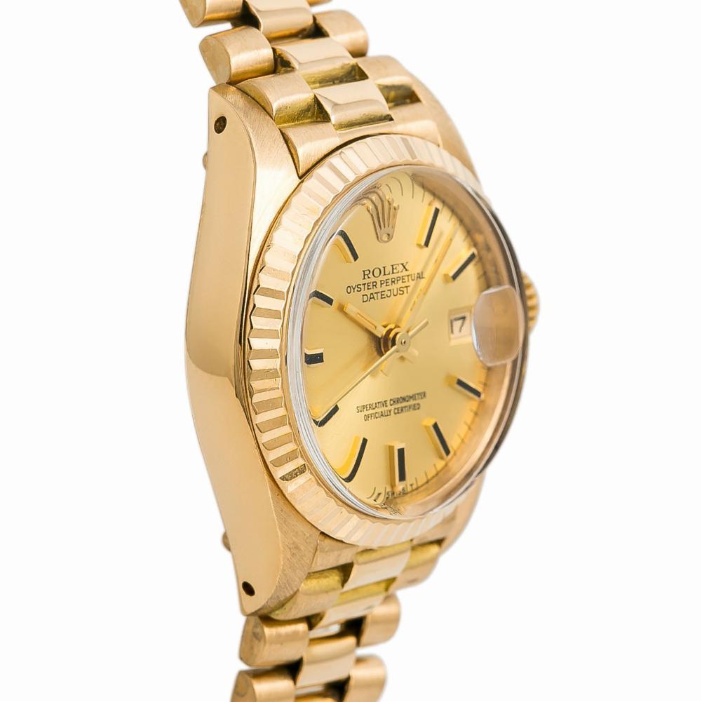 Rolex Datejust 6917, Gold Dial, Certified and Warranty In Good Condition In Miami, FL