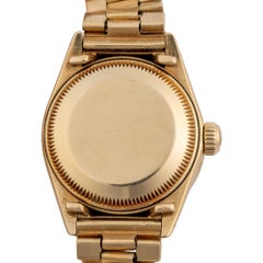 Rolex Datejust 6917 26mm 18K Gold President Diamond Bezel Black Dial Watch