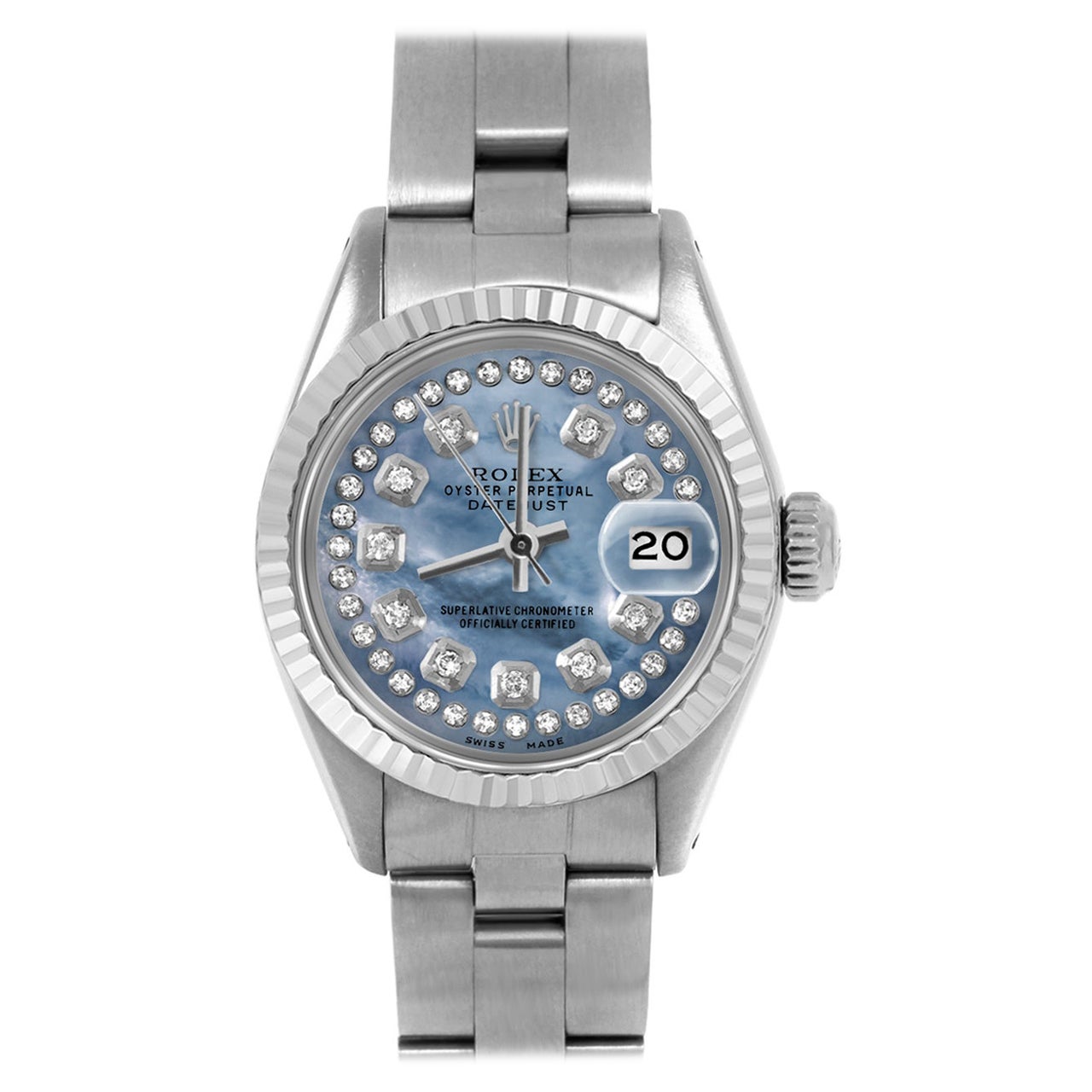 Rolex Datejust 6917 Blu Madreperla Stringa Quadrante Diamante Oyster Band