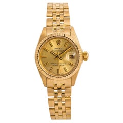 Rolex Datejust 6917 Jubilee Womens Automatic Vintage Watch 18 Karat Yellow Gold