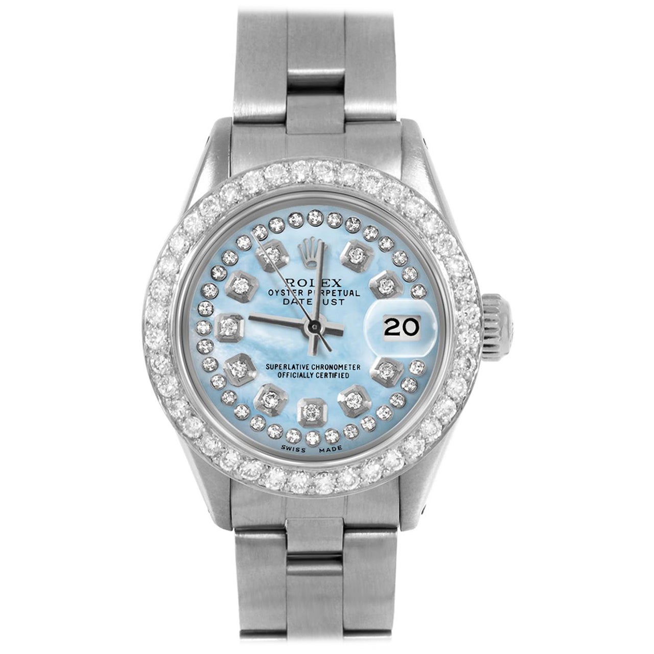 Rolex Datejust 6917 Azzurro Madreperla Stringa Quadrante Diamante Oyster Band