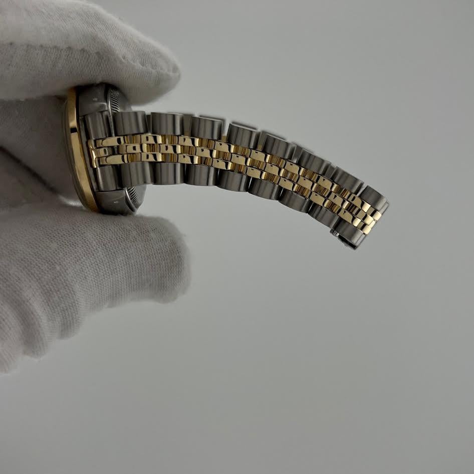 Rolex Datejust 6917 Perlmutt Saphir Zifferblatt Diamant Lünette Gold Stahl (Rundschliff) im Angebot