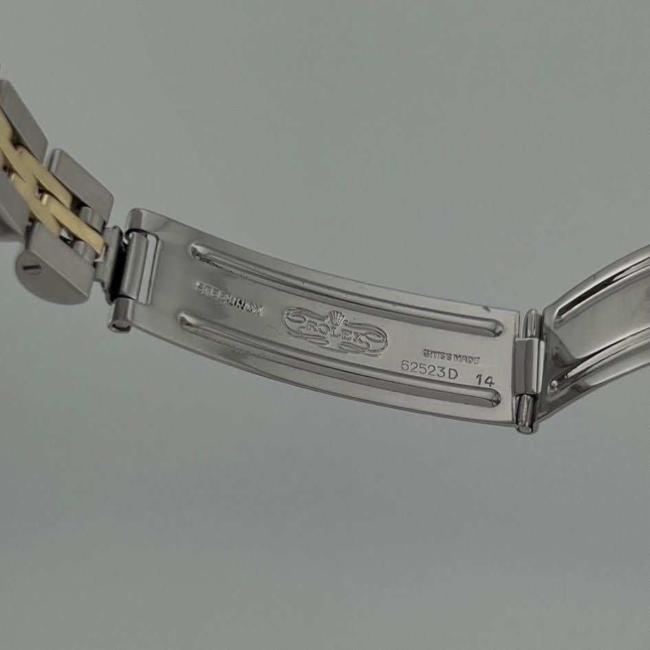 Rolex Datejust 6917 Perlmutt Saphir Zifferblatt Diamant Lünette Gold Stahl im Zustand ��„Gut“ im Angebot in San Diego, CA