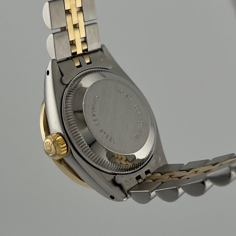 Rolex Datejust 6917 Perlmutt Saphir Zifferblatt Diamant Lünette Gold Stahl für Damen oder Herren im Angebot