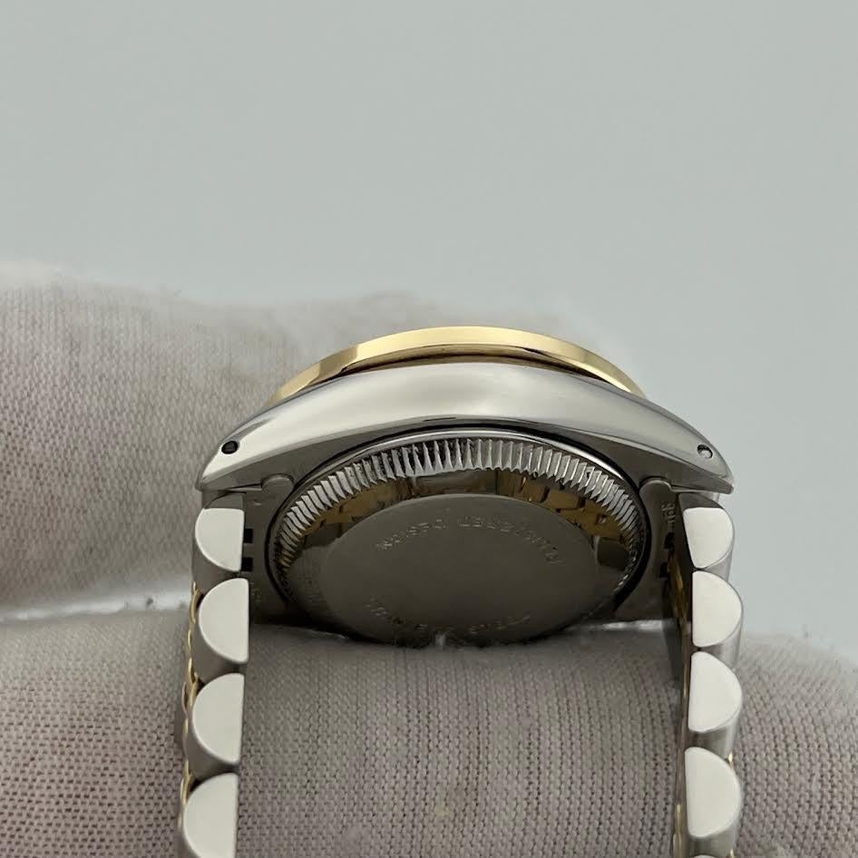 Rolex Datejust 6917 Perlmutt Saphir Zifferblatt Diamant Lünette Gold Stahl im Angebot 2