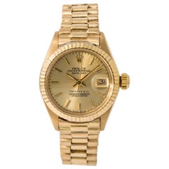 Rolex Datejust 6917 Tiffany Dial President Women Automatic Watch 18 Karat Gold