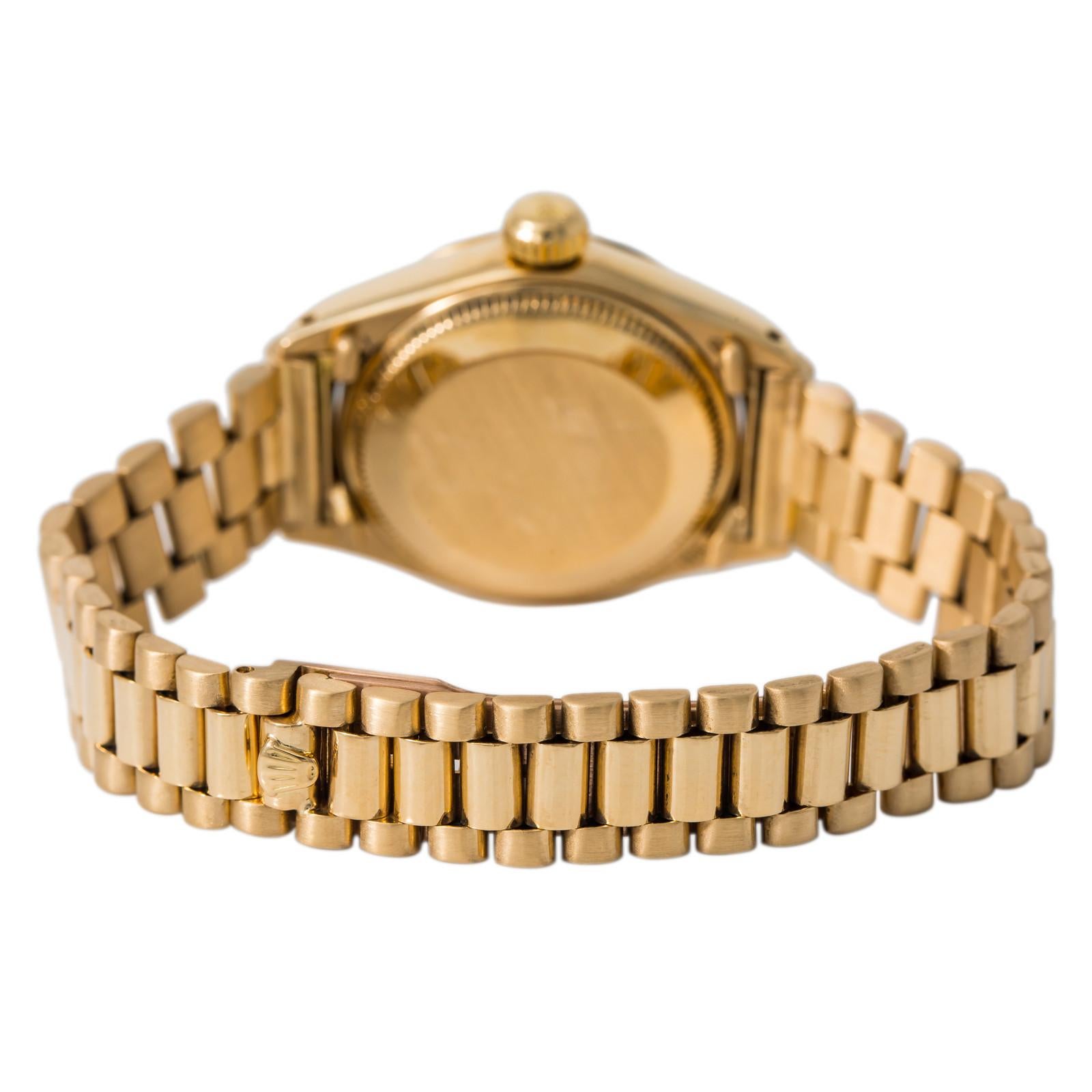 Rolex Datejust 6917 Tiffany Dial President Women Automatic Watch 18K Gold 26mm
