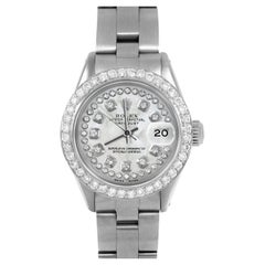 Rolex Datejust 6917 White Mother of Pearl String Diamond Dial Oyster Band