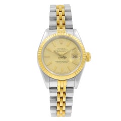 Used Rolex Datejust 69173 18 Karat Gold and Stainless Steel Automatic Ladies Watch