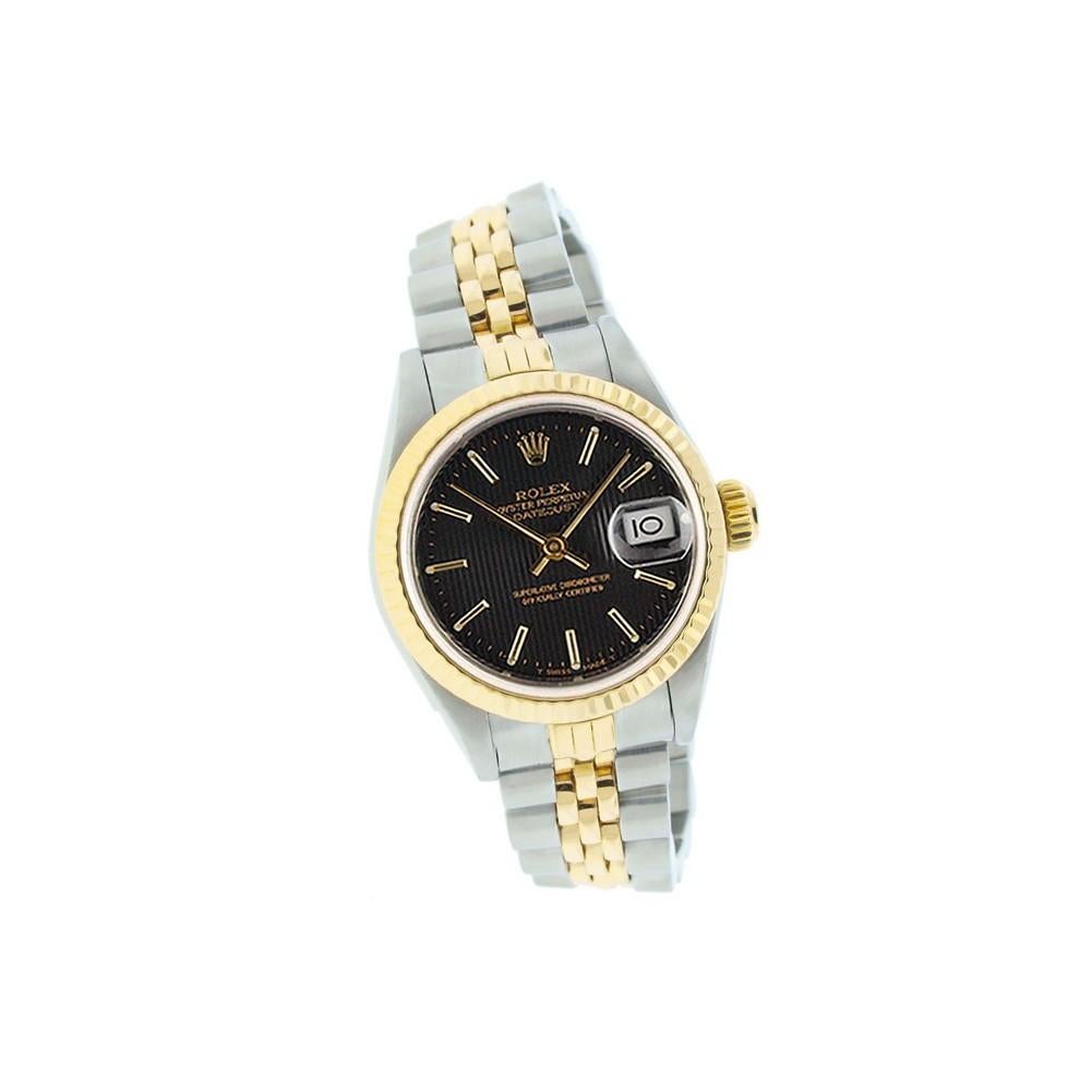 Women's Rolex Datejust 69173, Black Dial, Certified and Warranty