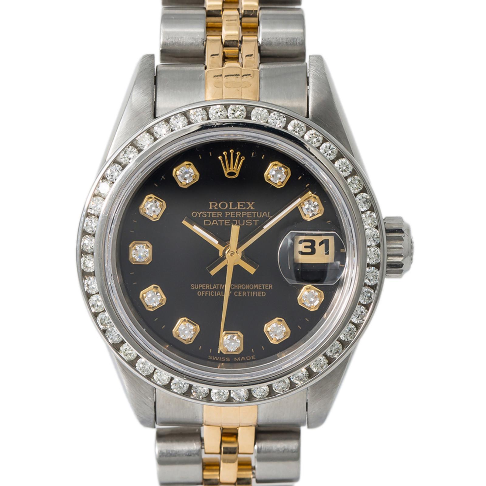 Rolex Datejust 69173, Black Dial, Certified and Warranty 1