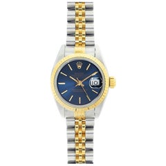 Rolex Datejust 69173, Blue Dial, Certified and Warranty