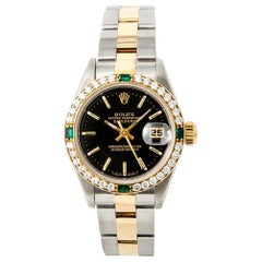 Rolex Datejust 69173 Automatic Womens Watch 18k Two-Tone 1 Carat Diamond Bezel