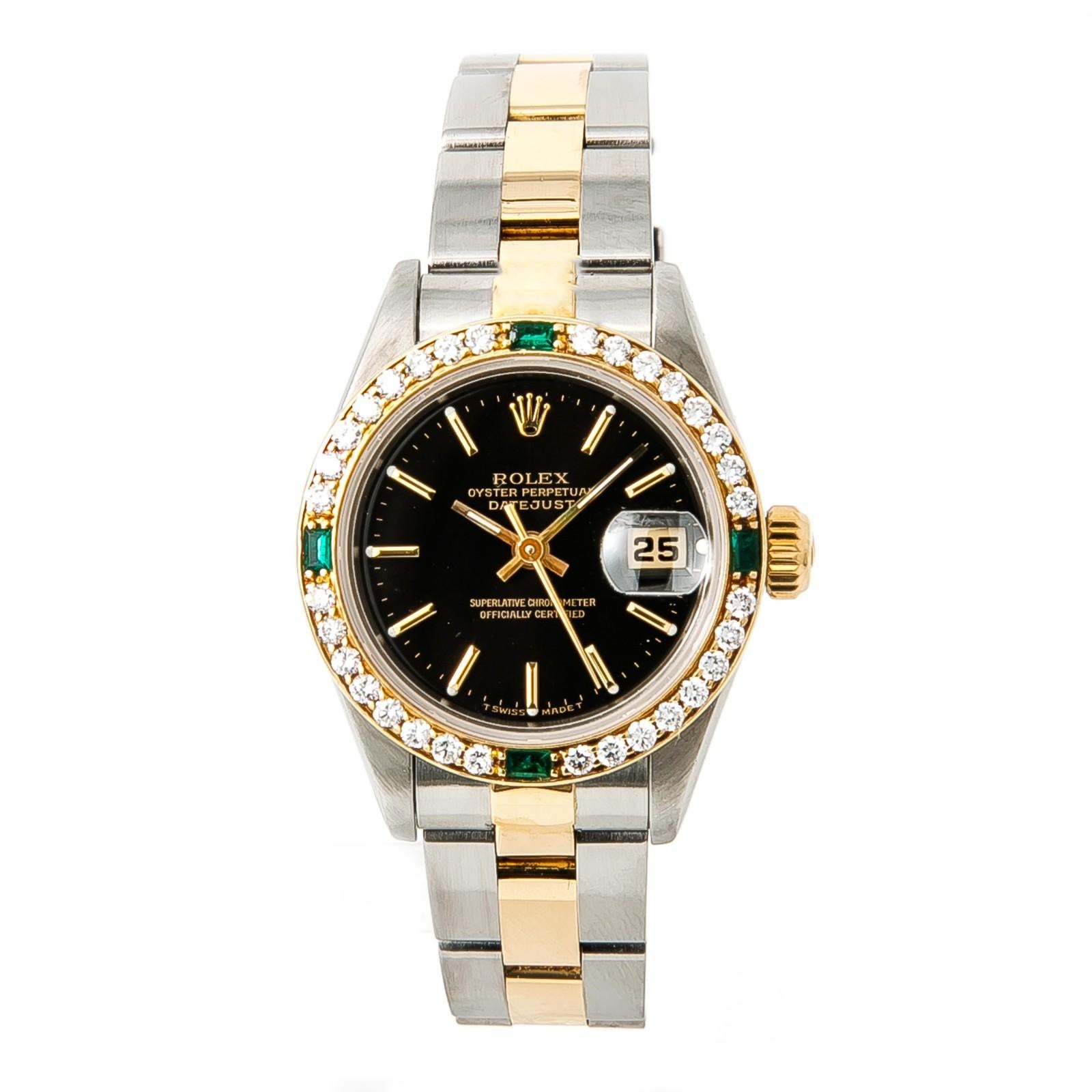 Rolex Datejust 69173 Automatic Womens Watch 18k Two Tone 1CT Diamond