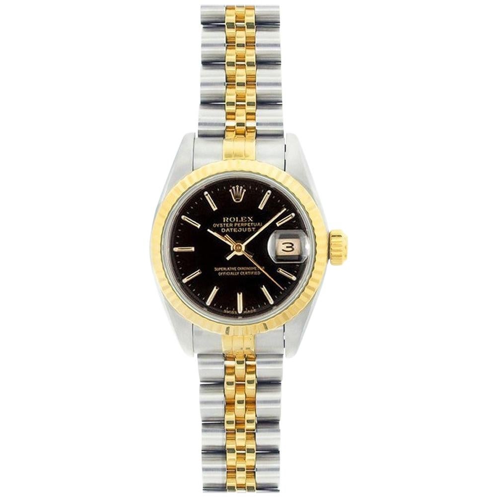 Rolex Datejust 69173, Black Dial, Certified and Warranty