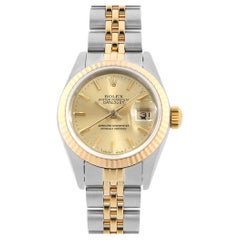 Rolex Datejust 69173 Champagne Bar Dial E Series Elegant Vintage Ladies Watch