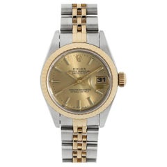 Rolex Datejust 69173 Champagne Bar Dial, U Serial, Pre-Owned Ladies Watch