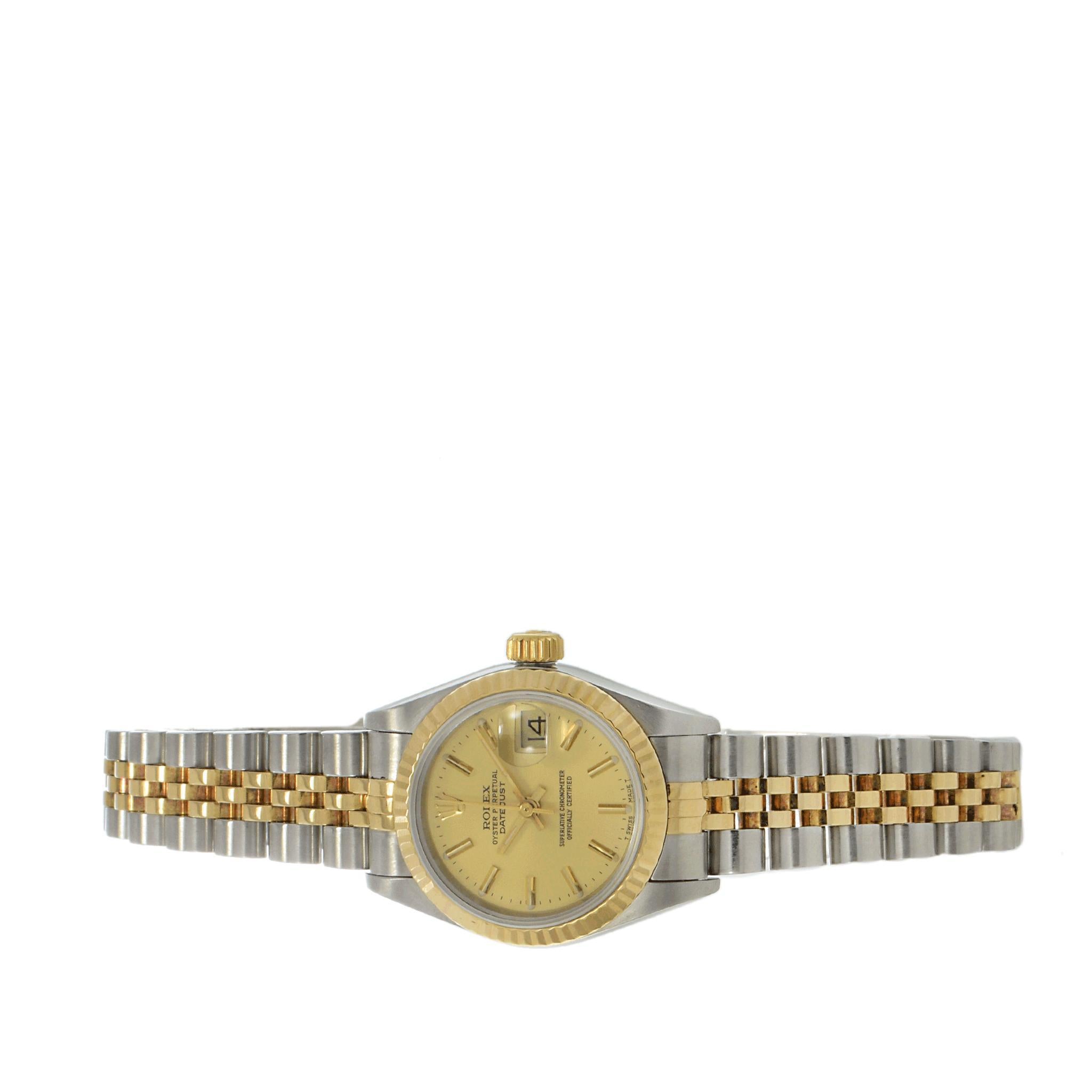 Femenino o masculino Rolex Datejust 69173 Champagne Dial Watch en venta