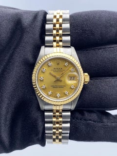 Rolex Datejust 69173 Diamond Champagne Dial Ladies Watch Box Papers