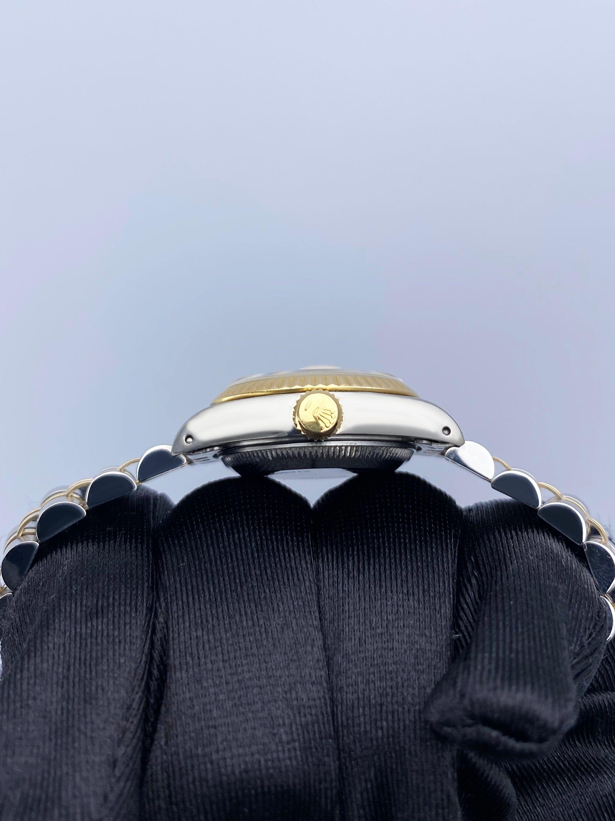 Rolex Datejust 69173 Diamond Champagne Dial Ladies Watch Box Papers Damen im Angebot