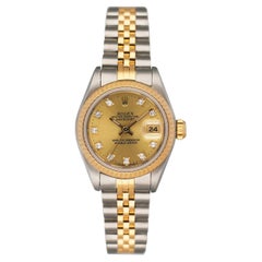 Rolex Datejust 69173 Diamond Champagne Dial Ladies Watch Box Papers