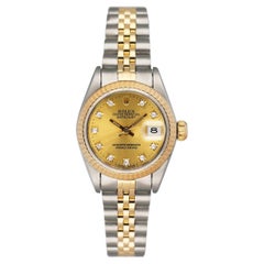 Rolex Datejust 69173 Diamond Champagne Dial Ladies Watch