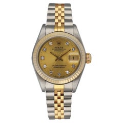 Used Rolex Datejust 69173 Diamond Dial Ladies Watch