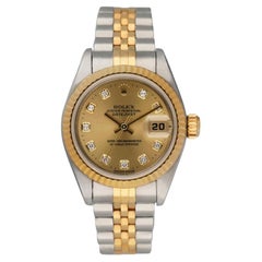 Vintage Rolex Datejust 69173 Diamond Dial Ladies Watch