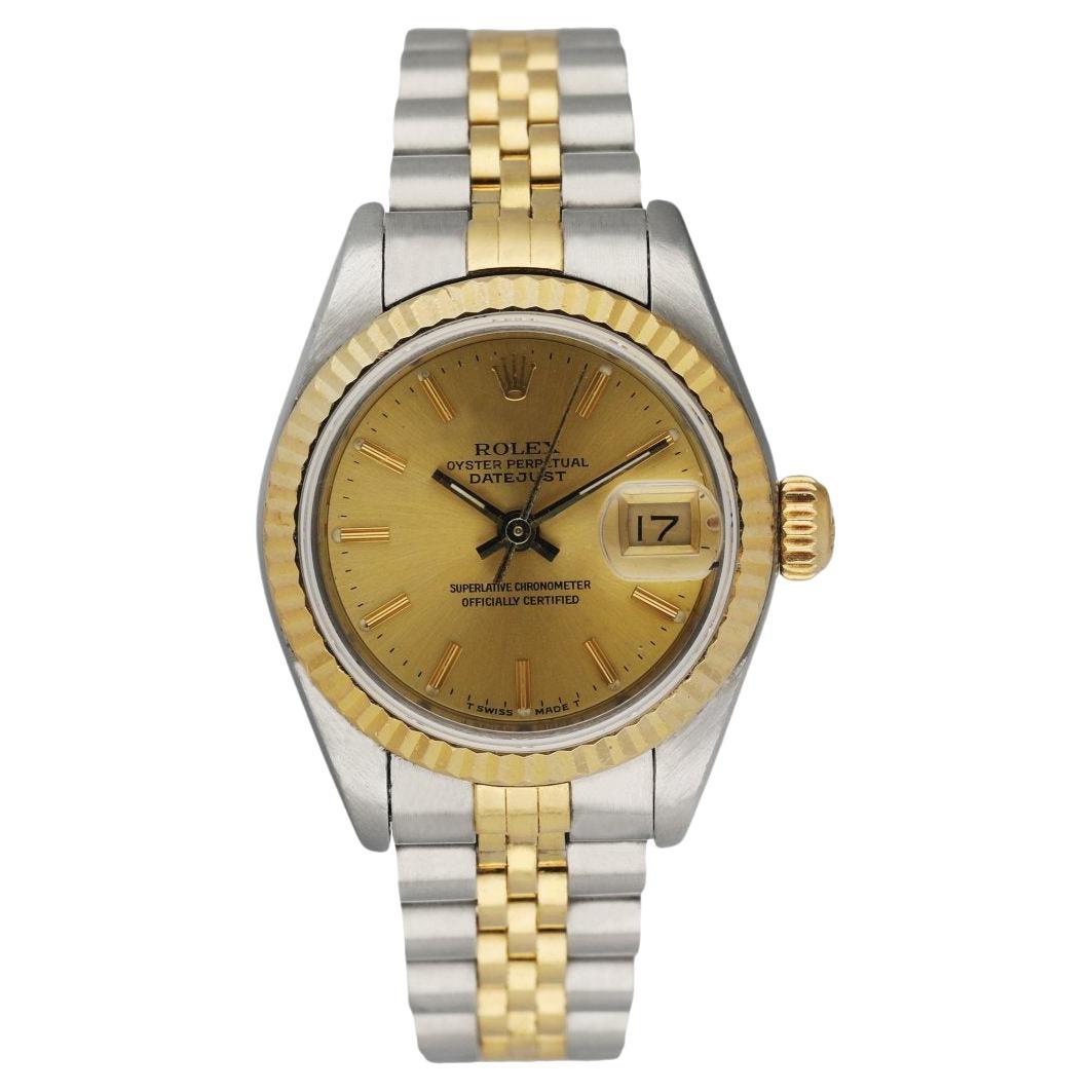 Rolex Ladies Datejust 69173 18 Karat Gold and Stainless Steel Box and ...