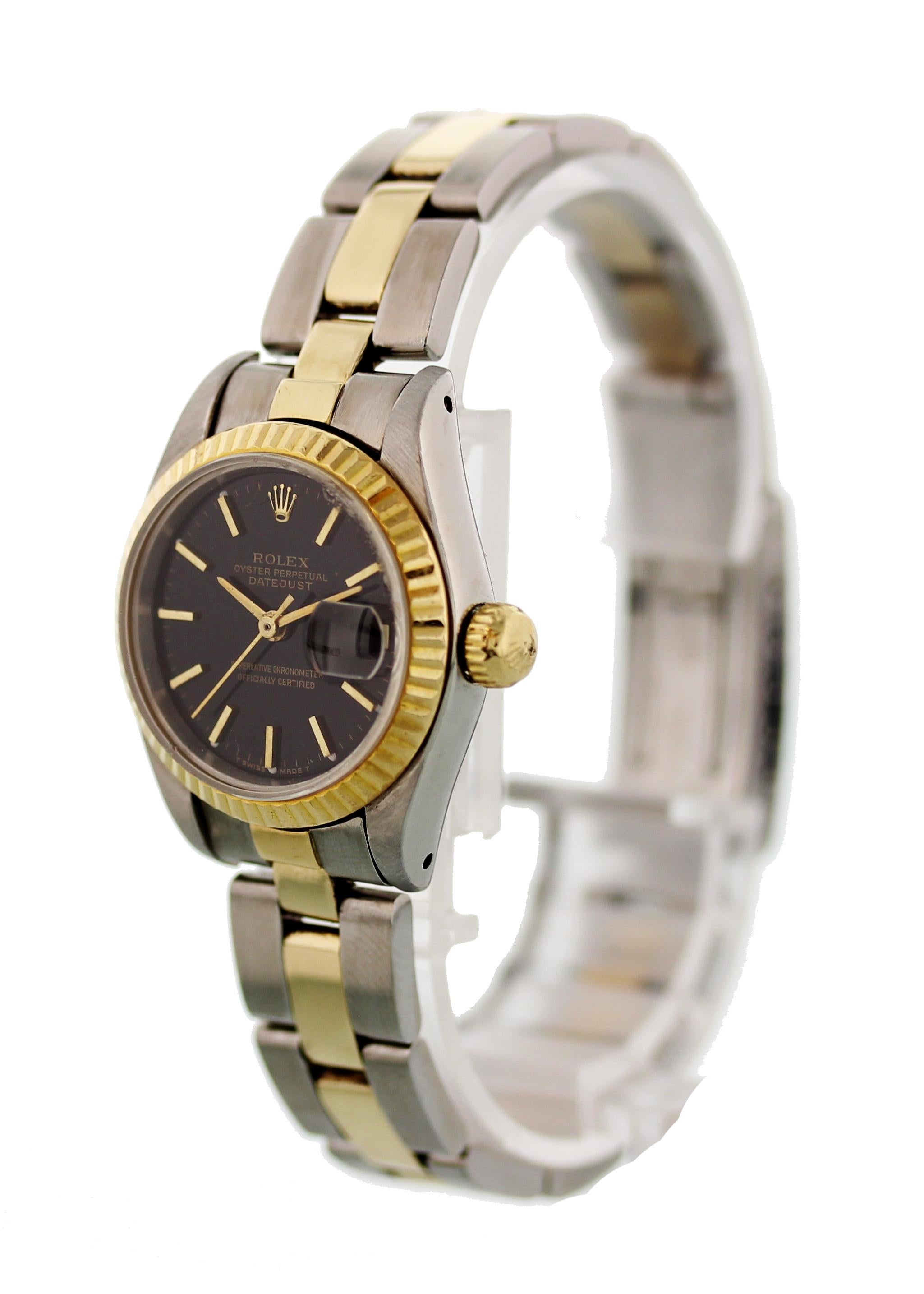 Rolex Datejust 69173 Ladies Watch In Excellent Condition For Sale In New York, NY