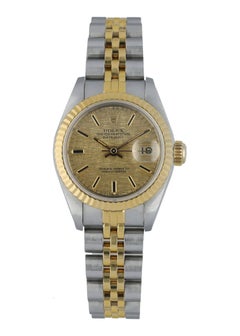 Rolex Datejust 69173 Linen Dial Ladies Watch Box Papers