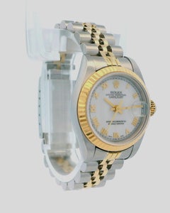 Rolex Datejust 69173 Stahl Gelbgold Weißes Römisches Zifferblatt Damenuhr