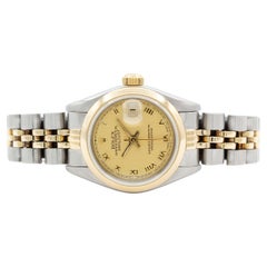 Rolex Datejust 69173 Zweifarbiges 18k Gold & Edelstahl 26mm Champagner Romantisch Edelstahl