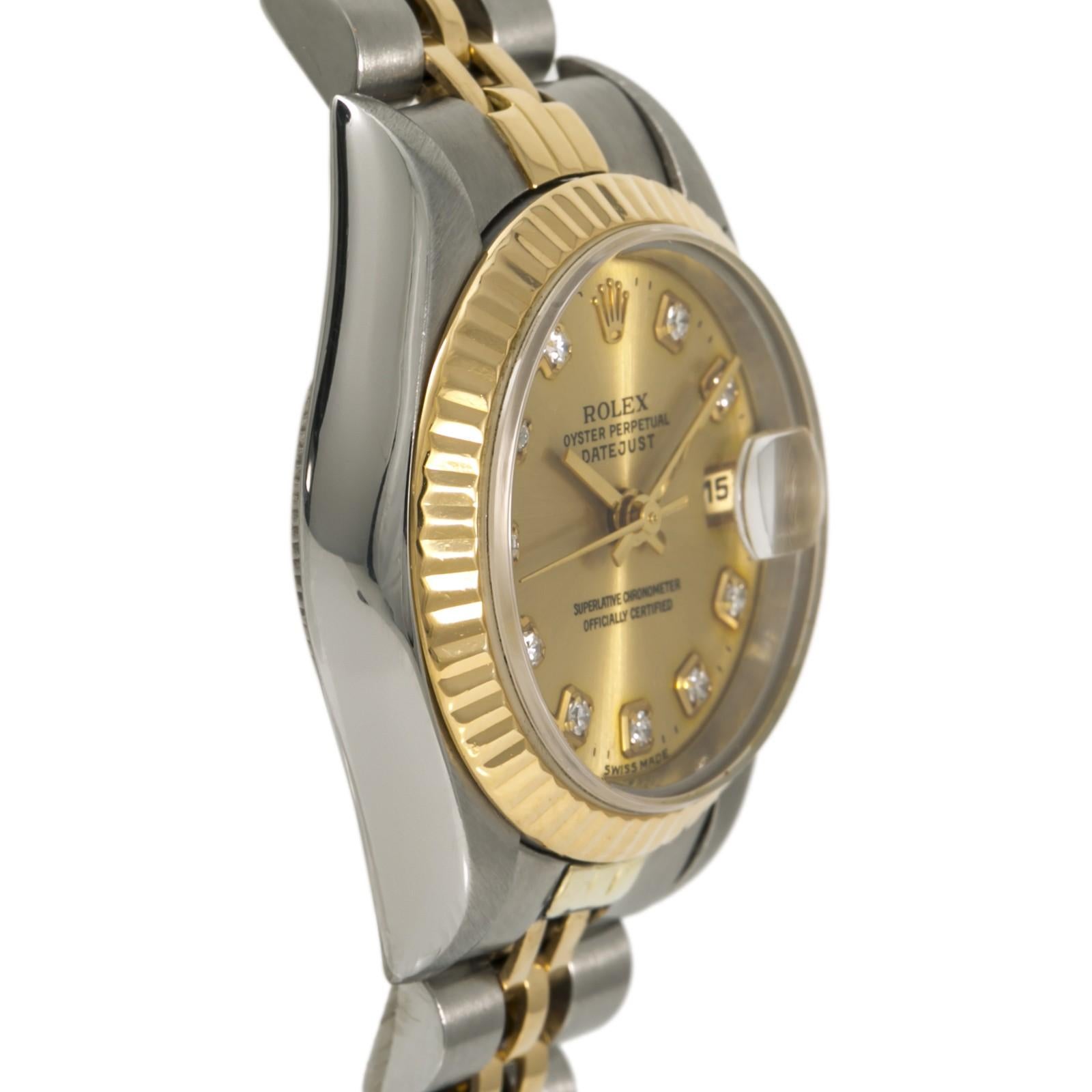 Contemporary Rolex Datejust 69173 Women’s Automatic Two-Tone Stainless Steel Diamond Dial