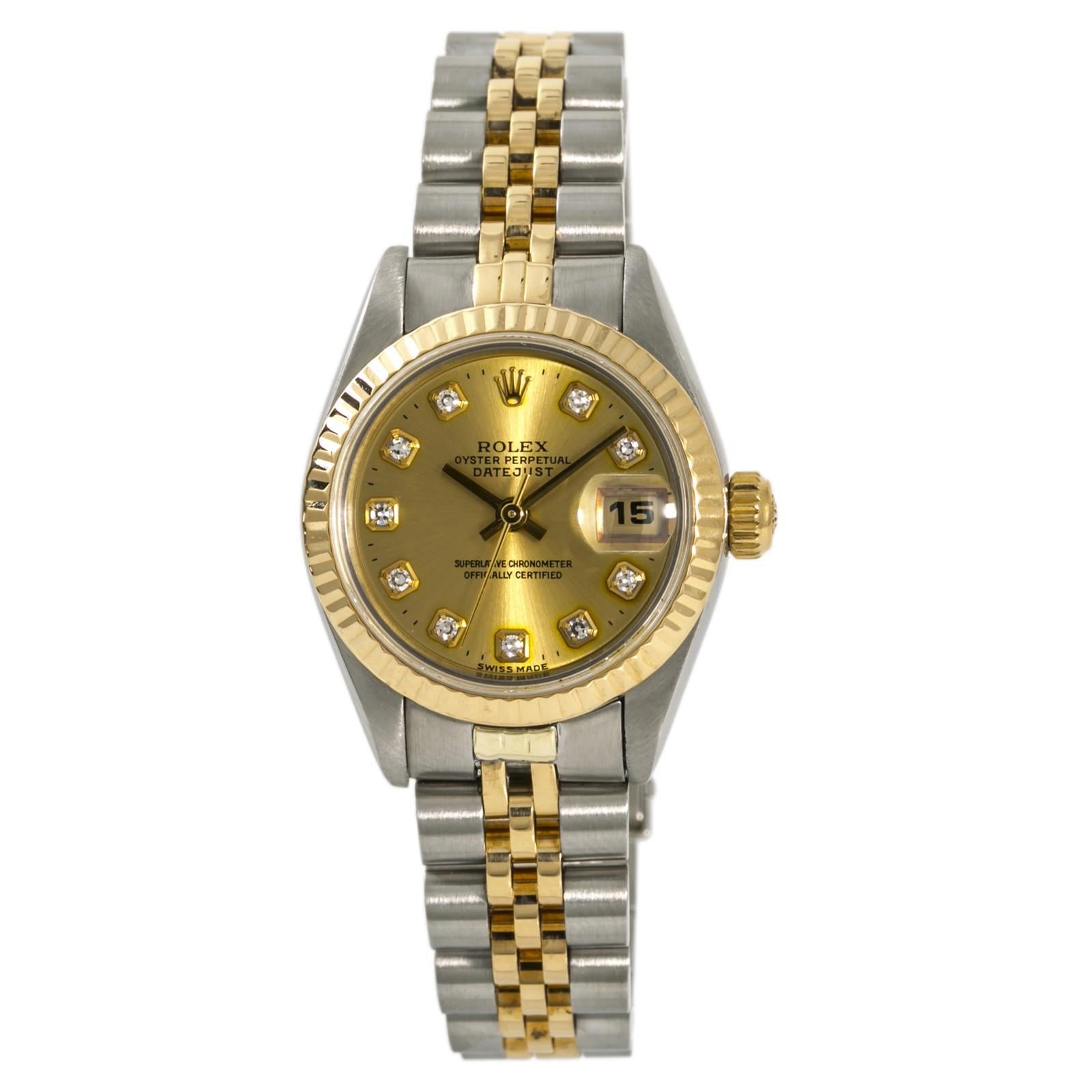 Rolex Datejust 69173 Women’s Automatic Two-Tone Stainless Steel Diamond Dial