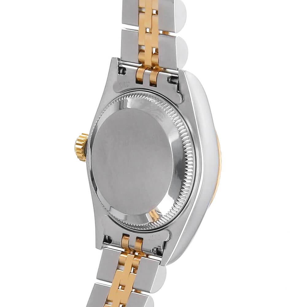 Round Cut Rolex Datejust 69173G 10P Diamond Black Dial W No. - Elegant Used Ladies' Watch For Sale