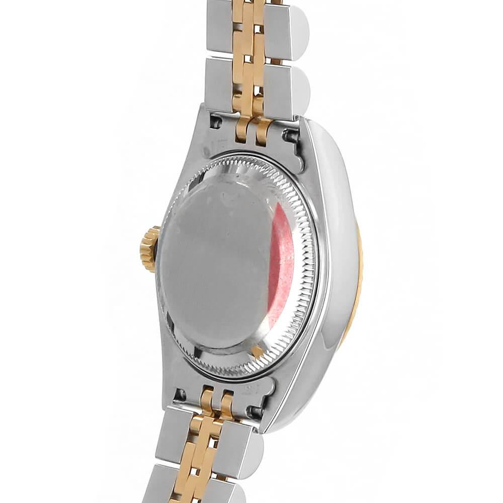 Round Cut Rolex Datejust 69173G 10P Diamond, Silver Engraved Dial, U Series, Ladies' Watch