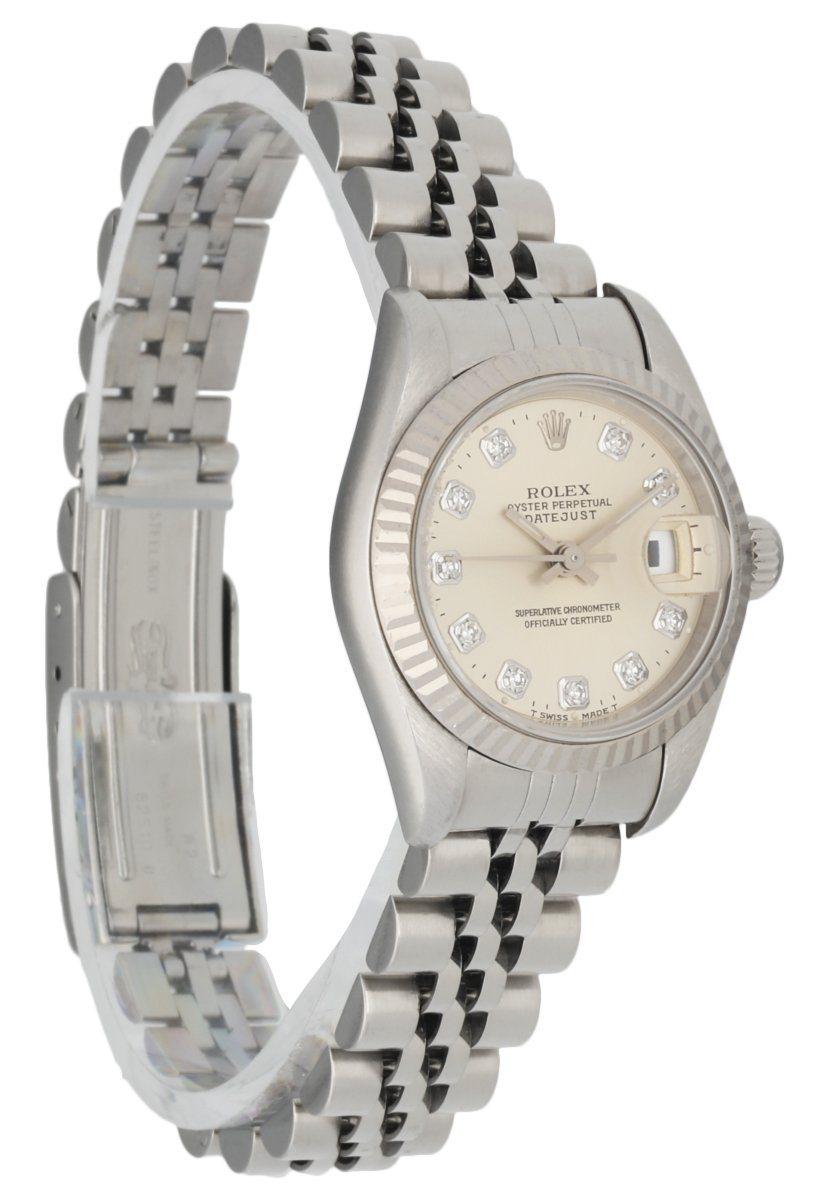 Rolex Datejust 69174 Diamond Dial Ladies Watch Box & Papers In Excellent Condition In Great Neck, NY